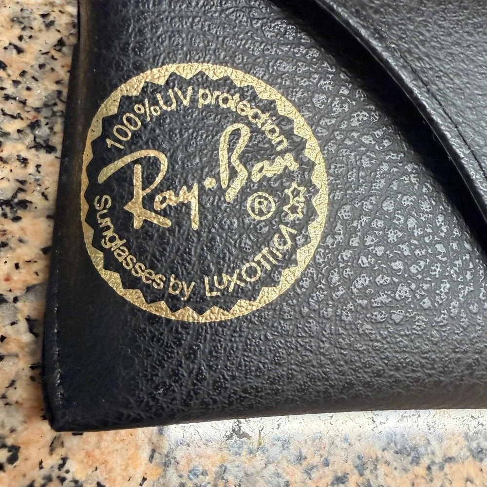 Ray-Ban Black Pebbled Faux Leather Sunglasses Case with Booklet